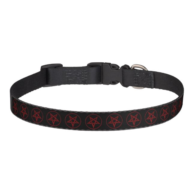 Red Devil Pentagram Pet Collar (Front)