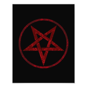 Red Devil Pentagram Photo Print
