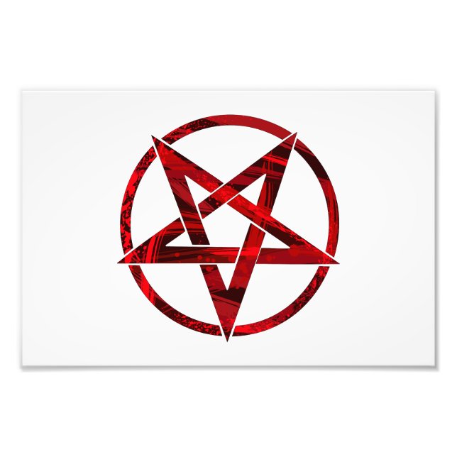 Red Devil Pentagram Photo Print (Front)