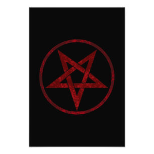 Red Devil Pentagram Photo Print