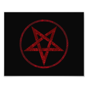 Red Devil Pentagram Photo Print