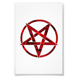 Red Devil Pentagram Photo Print
