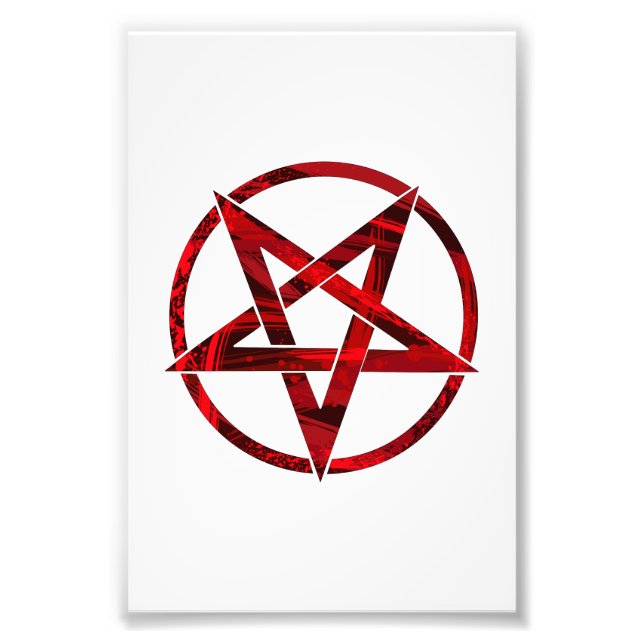 Red Devil Pentagram Photo Print (Front)