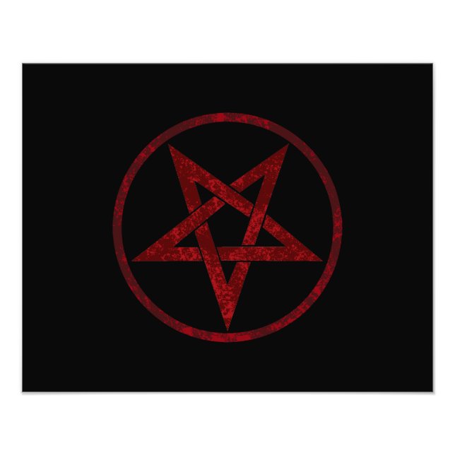 Red Devil Pentagram Photo Print (Front)