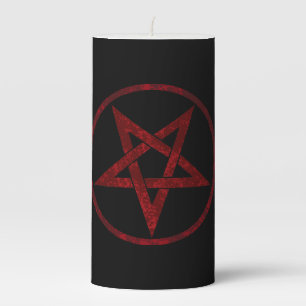 Red Devil Pentagram Pillar Candle