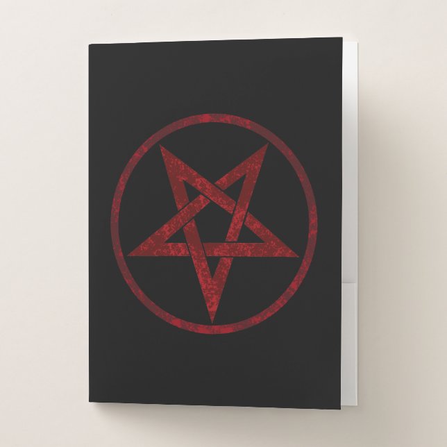 Red Devil Pentagram Pocket Folder (Front)
