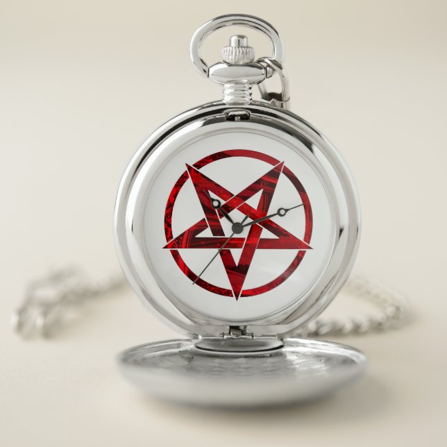 Red Devil Pentagram Pocket Watch (Inside)