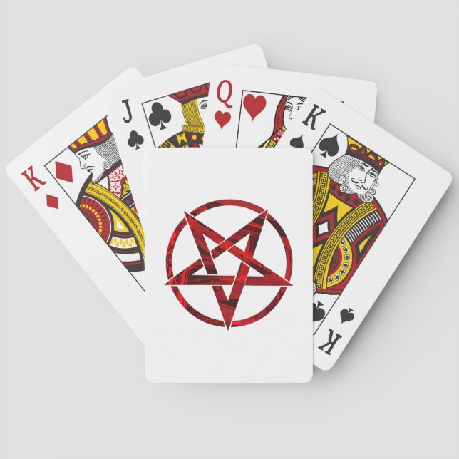 Red Devil Pentagram Poker Cards (Back)