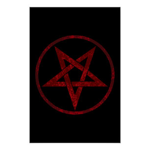 Red Devil Pentagram Poster