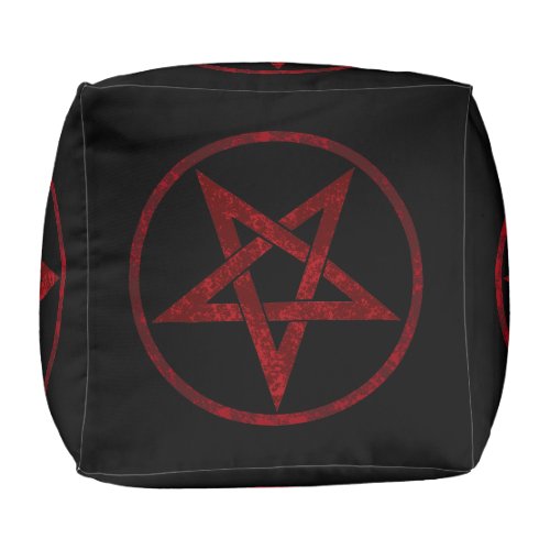 Red Devil Pentagram Pouf