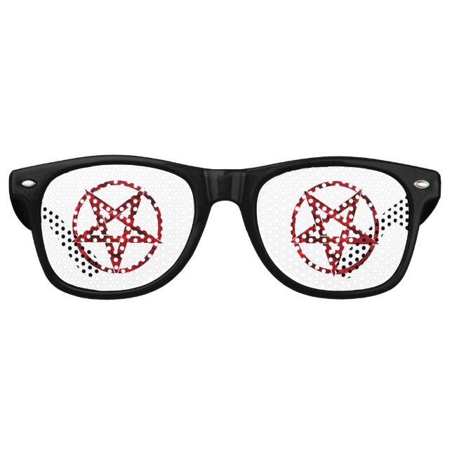 Red Devil Pentagram Retro Sunglasses (Front)
