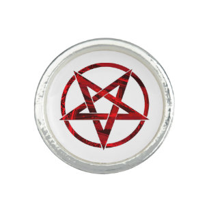 Red Devil Pentagram Ring