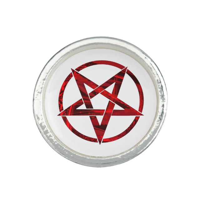 Red Devil Pentagram Ring (Front)