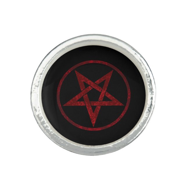Red Devil Pentagram Ring (Front)