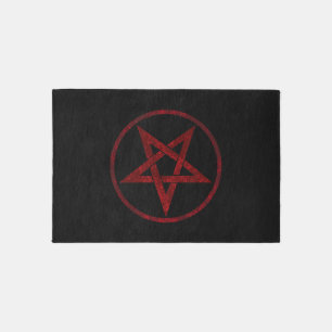 Red Devil Pentagram Rug