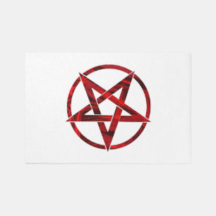 Red Devil Pentagram Rug