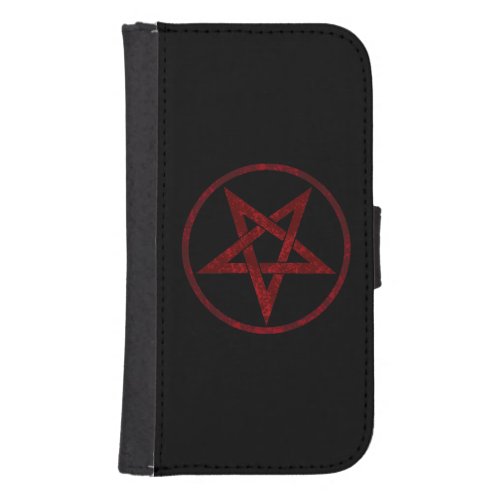 Red Devil Pentagram Galaxy S4 Wallet Case