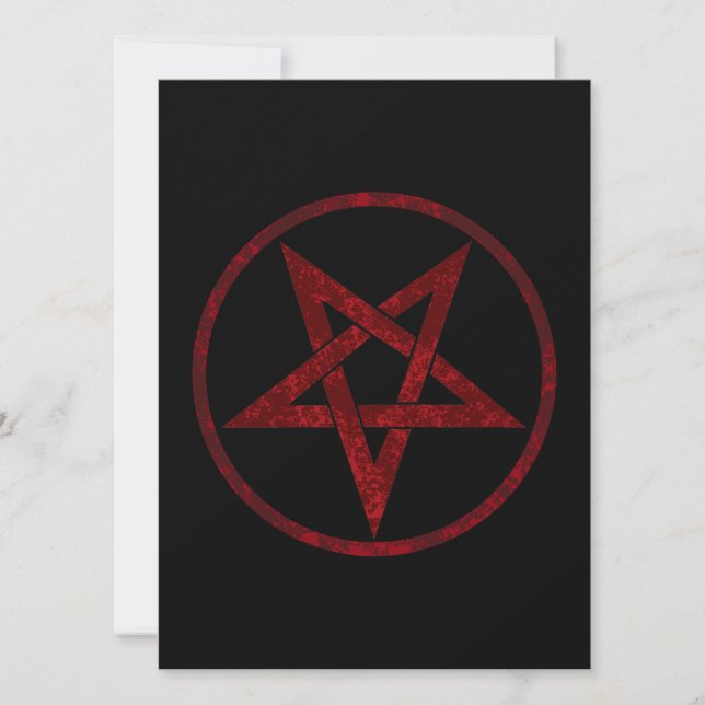 Red Devil Pentagram Save The Date (Front)