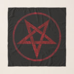 Red Devil Pentagram Scarf<br><div class="desc">Red,  inverted,  textured pentagram in circle,  on black background. Occult symbol. 666</div>