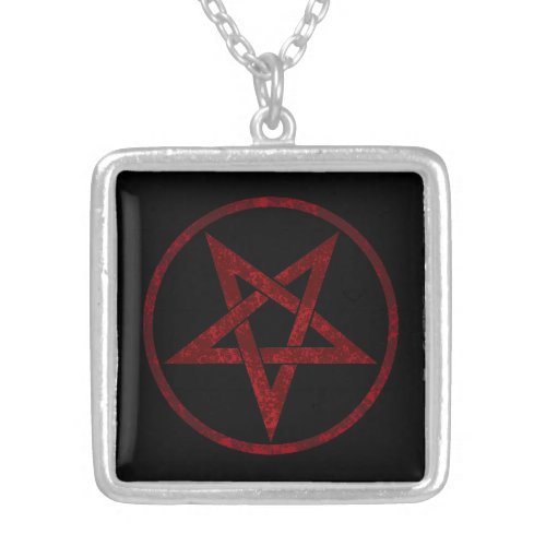 Red Devil Pentagram Silver Plated Necklace