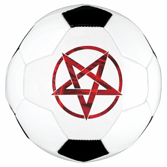 Red Devil Pentagram Soccer Ball (Front)