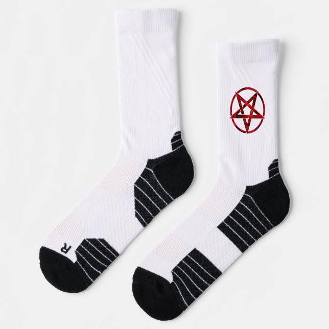Red Devil Pentagram Socks (Left)