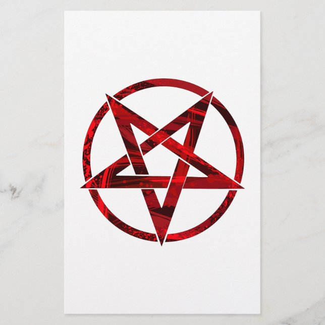 Red Devil Pentagram Stationery (Front)