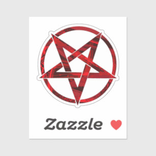 Red Devil Pentagram Sticker