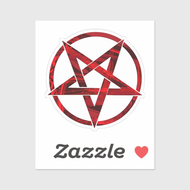 Red Devil Pentagram Sticker (Sheet)