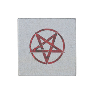 Red Devil Pentagram Stone Magnet