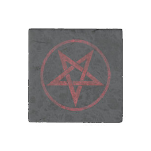 Red Devil Pentagram Stone Magnet