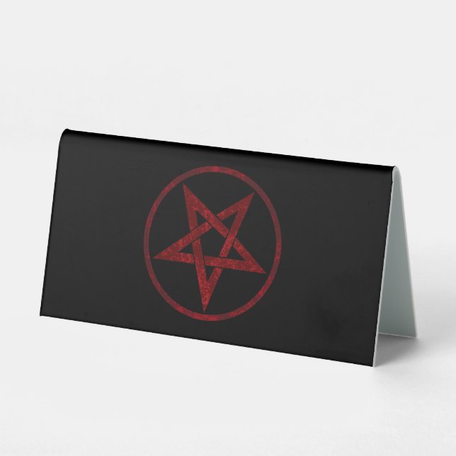 Red Devil Pentagram Table Tent (Front)