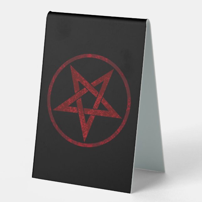 Red Devil Pentagram Table Tent (Front)
