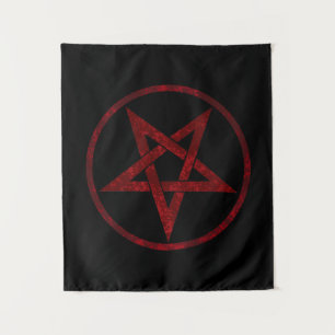 Red Devil Pentagram Tapestry
