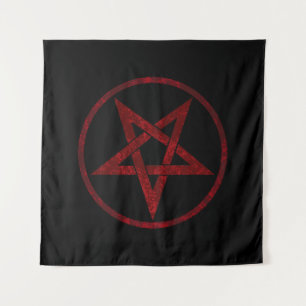 Red Devil Pentagram Tapestry