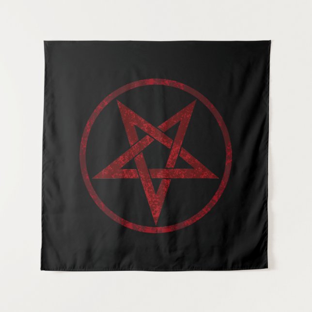 Red Devil Pentagram Tapestry (Front)