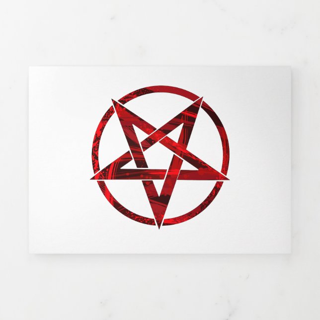 Red Devil Pentagram Tri-Fold Announcement (Cover)