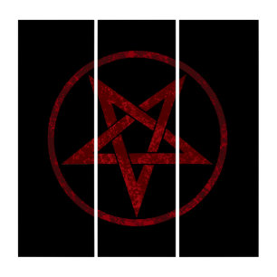 Red Devil Pentagram Triptych