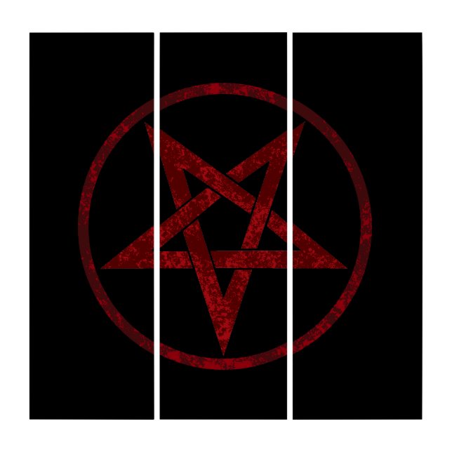 Red Devil Pentagram Triptych (Front)