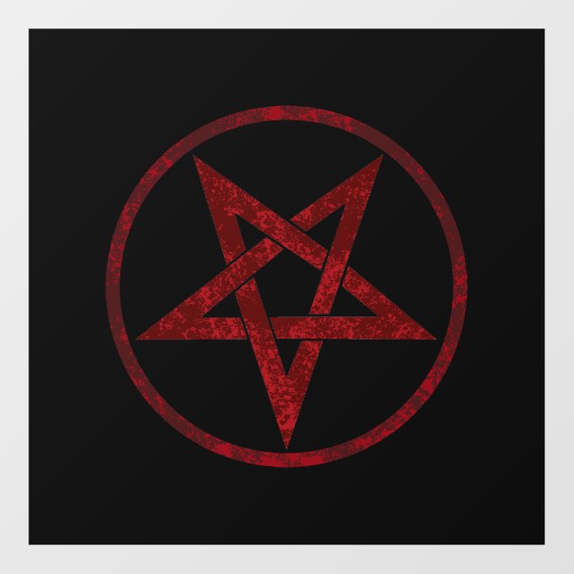 Red Devil Pentagram Wall Decal (Front)