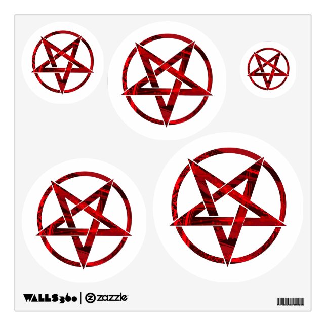 Red Devil Pentagram Wall Decal (Front)