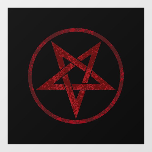 Red Devil Pentagram Window Cling (Sheet)