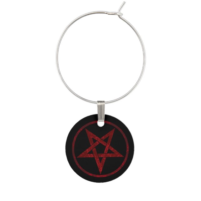 Red Devil Pentagram Wine Charm (Front)