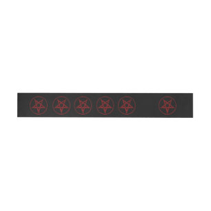 Red Devil Pentagram Wrap Around Address Label