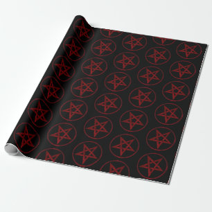 Red Devil Pentagram Wrapping Paper