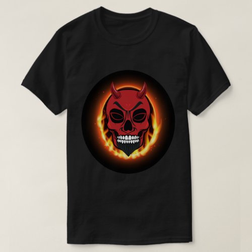Red Devil Skull Skeleton Demon Tshirt