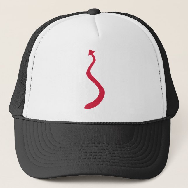 Red devil tail trucker hat (Front)