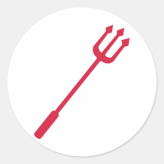 Red devil trident classic round sticker