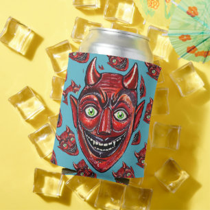 Red Devil Vintage Halloweenies  Can Cooler