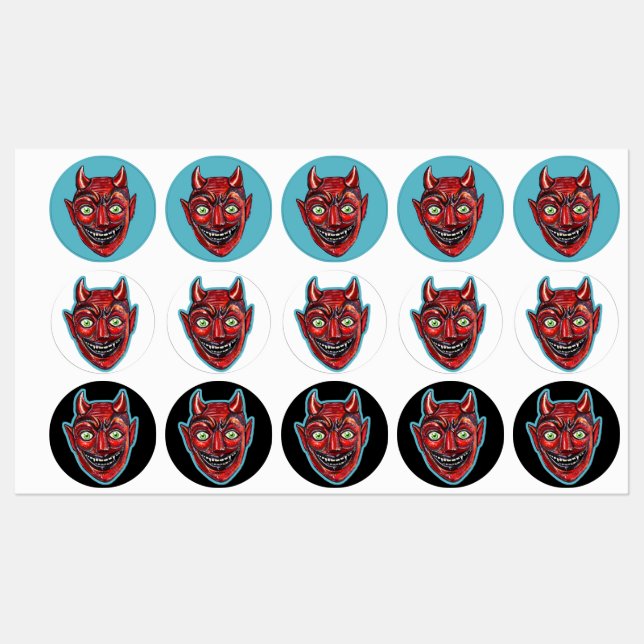 Red Devil Vintage Halloweenies  Kids' Labels (Sheet)